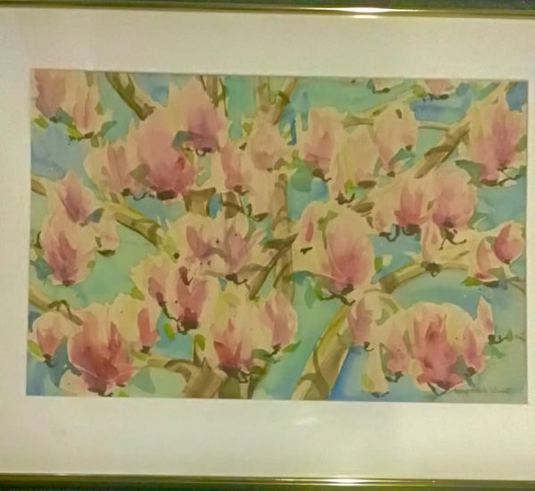 "Magnolias": 1985 Framed Watercolor by Lucy Clark Winant - Image 2